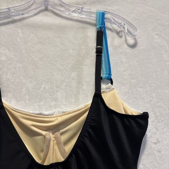 Miraclesuit Women's One Piece Slimming Underwire Swimsuit Size 14 Black Blue - Picture 8 of 14